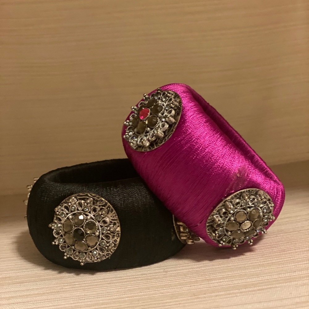 Beautiful fabric bangle bracelets
